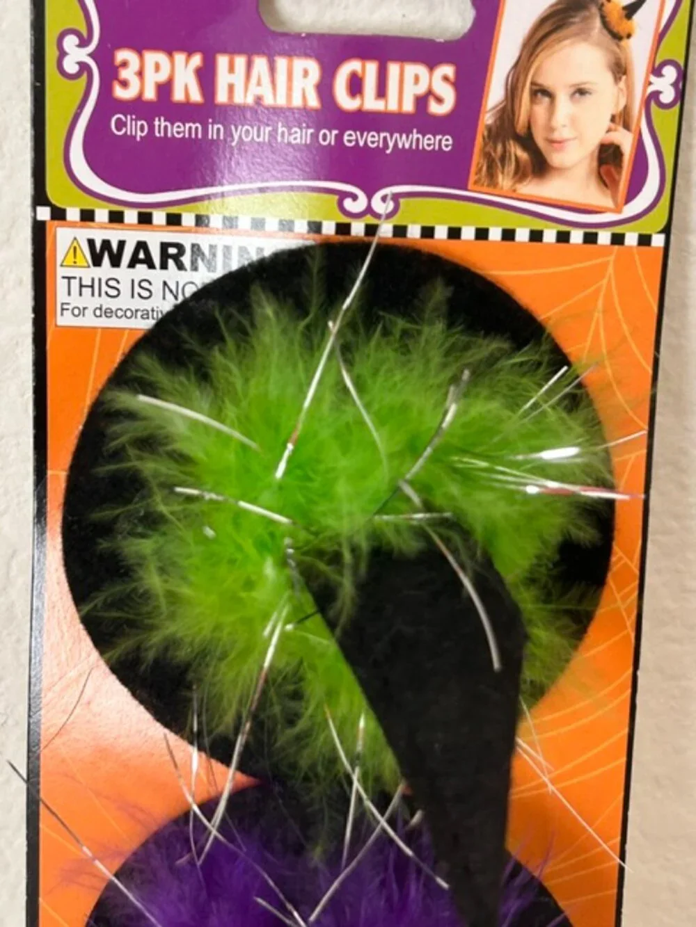3-Pack Mini Witch Hat Hair Clips NEW